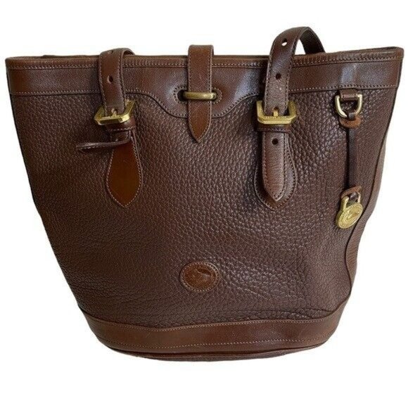Dooney & Bourke Handbags - Rare Dooney & Bourke VTG Kelly Brown All Weather Small Bucket Bag.